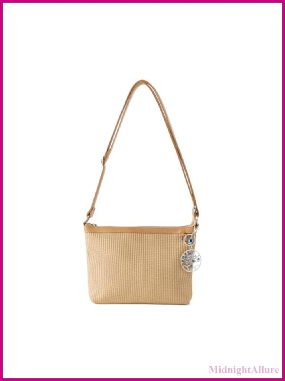 Handcrafted Straw Crochet Beach Tote Convertible Crossbody Shoulder Bag